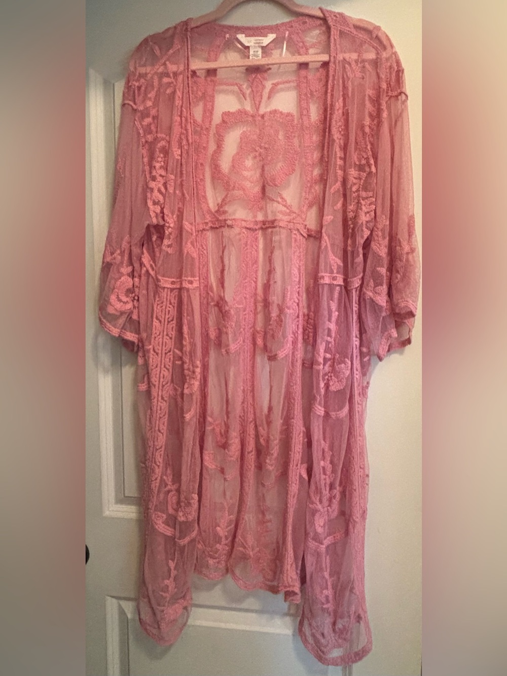 Lauren Conrad Dusty Pink Lace Kimono